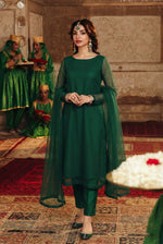 Rozaib Bottle Green A-Line Kurta – 3 Piece Set