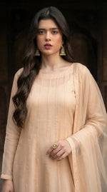 Rozaib Champagne Peach Minimal Kalidaar – 3 Piece Set