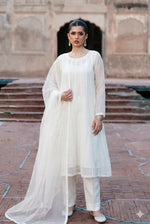 Rozaib Pearl White Minimal Kalidaar – 3 Piece Set