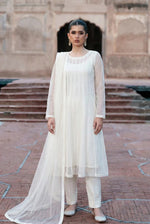 Rozaib Pearl White Minimal Kalidaar – 3 Piece Set