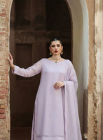 Rozaib Ice Lilac A-Line Net Kurta – 3 Piece Set