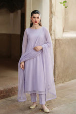 Rozaib Ice Lilac A-Line Net Kurta – 3 Piece Set