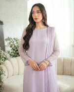 Pearl Lilac Straight Kurta – Sleeve Piping Detail