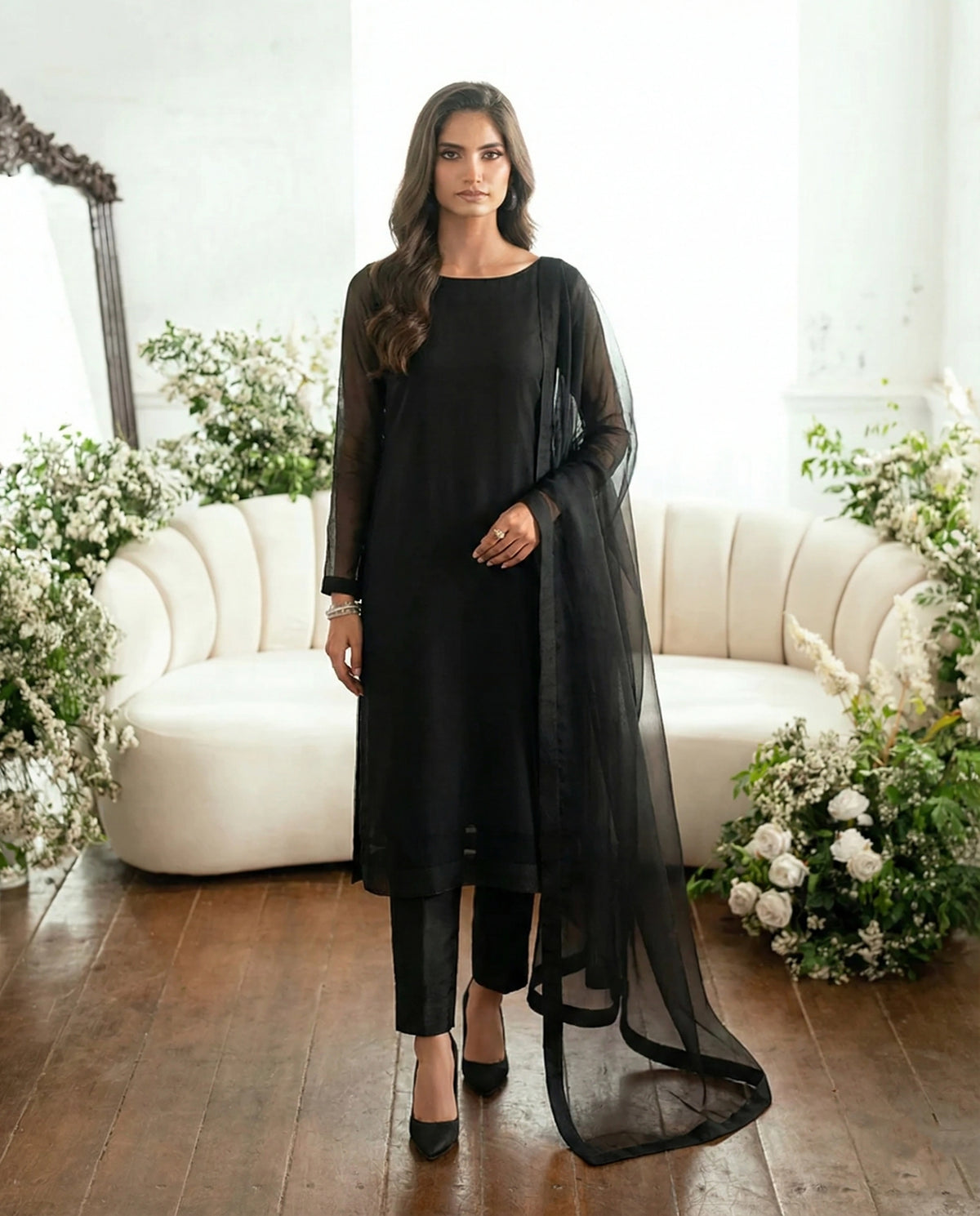 Classic Black Straight Long Shirt – Bareeze Net Core