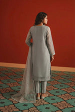 Zinc Grey Box Cut Organza Kurta – Luxury Minimal Core
