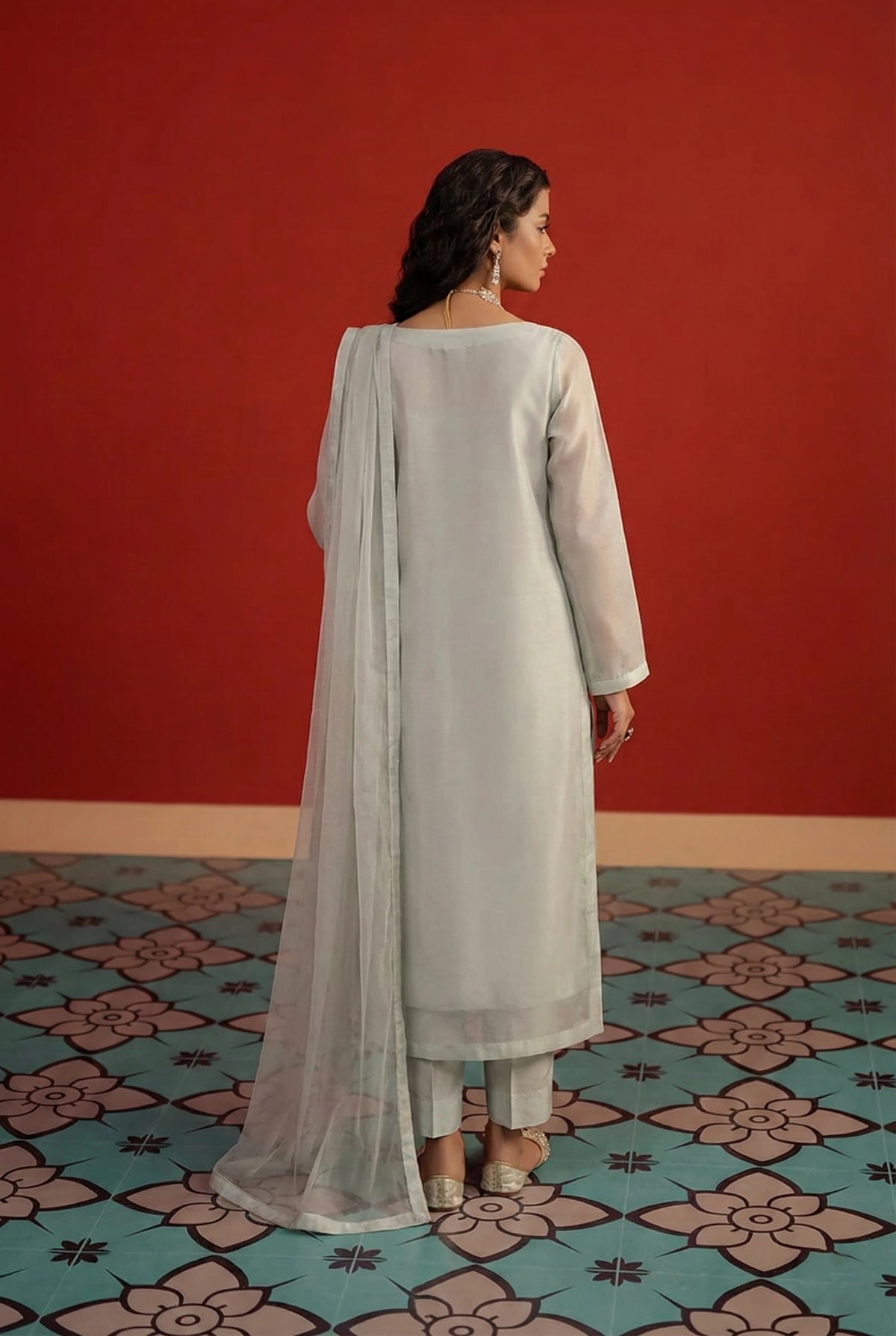 Light Zinc Straight Organza Shirt – Luxury Minimal Core