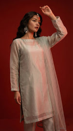 Light Zinc Straight Organza Shirt – Luxury Minimal Core