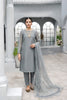 Smoke Zinc Panel Organza Kurta – Luxury Minimal Core