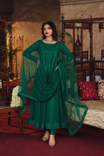 Rozaib Emerald Green Kalidaar Pishwas – 3 Piece Set