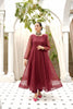 Maroon Long Organza Light Flare Frock Set