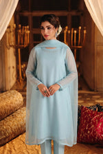 Rozaib Aqua Mist Soft Panel Long Dress – 3 Piece Set
