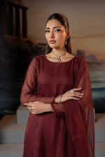 Burgundy Sienna Front Slit Chiffon Frock Set