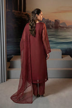 Burgundy Sienna Front Slit Chiffon Frock Set