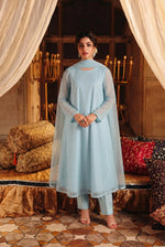 Rozaib Aqua Mist Soft Panel Long Dress – 3 Piece Set