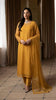 Mustard Yellow Elegant Front Slit Chiffon Frock Set
