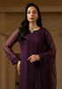 Eggplant Front Slit Chiffon Frock Set – 3 Piece