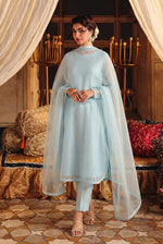Rozaib Aqua Mist Soft Panel Long Dress – 3 Piece Set