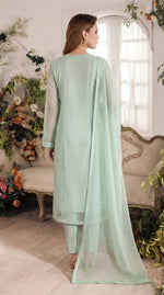 Rozaib Mint Pista Panel Shirt – 3 Piece Set