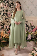 Rozaib Sage Pista Straight Net Kurta – 3 Piece Set