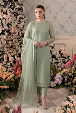 Rozaib Sage Pista Straight Net Kurta – 3 Piece Set