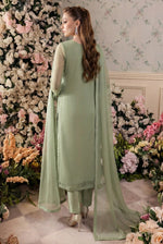 Rozaib Sage Pista Straight Net Kurta – 3 Piece Set