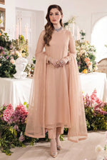 Rozaib Nude Peach A-Line Net Kurta – 3 Piece Set