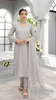 Silver Grey Bareeze Net 3-Piece Stitched Dress